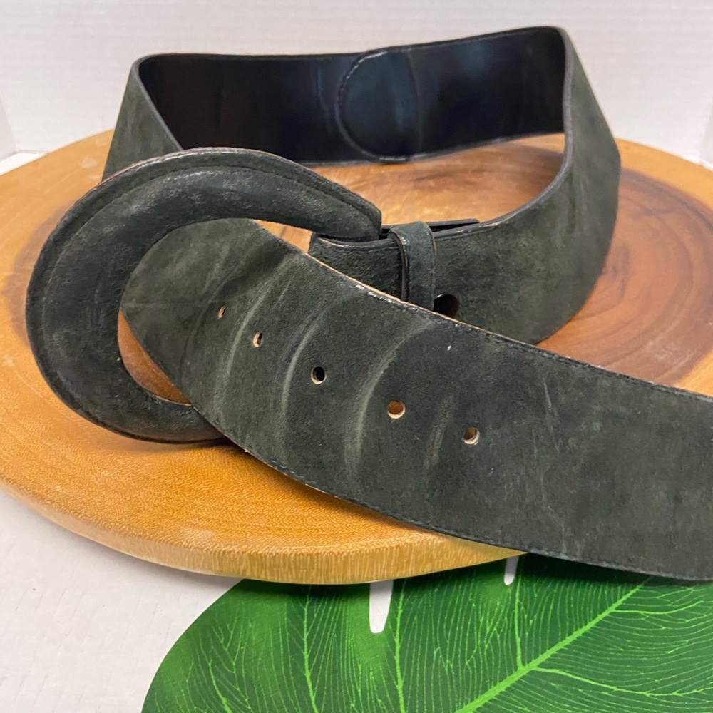 Vintage Sandy Duftler Leather Wide Belt